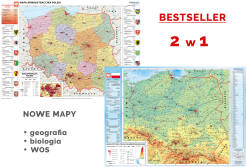 DUO Mapa administracyjna Polski / Polska fizyczna z elementami ekologii - dwustronna mapa ścienna