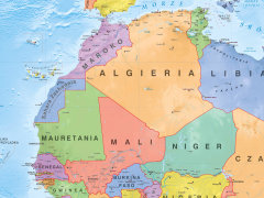 Mapa polityczna Afryki - Maghreb i Afryka Zachodnia