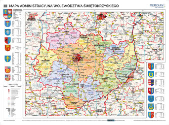 Mapa administracyjna województwa świętokrzyskiego