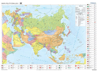 Azja - ścienna mapa polityczna (2021)