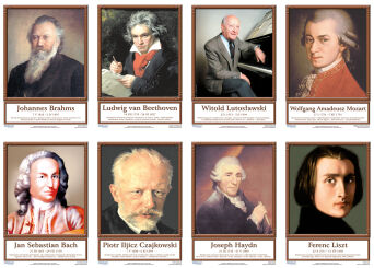 Portrety kompozytorów - komplet 12 plansz dydaktycznych