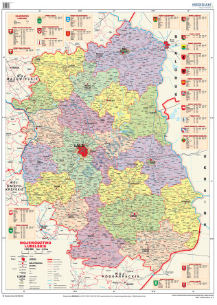 mapa woj lubelskiego Województwo lubelskie   mapa administracyjna