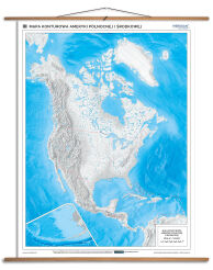 Mapa konturowa Ameryki Północnej i Środkowej - ścienna mapa ćwiczeniowa