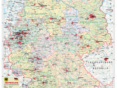 DUO Deutschland politisch / stumm - dwustronna mapa ścienna w języku niemieckim - 2