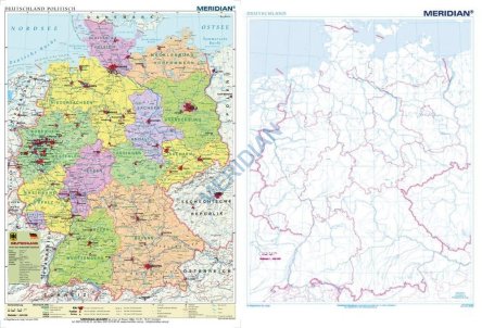 Dwustronna mapa ścienna - Deutschland politisch / stumm