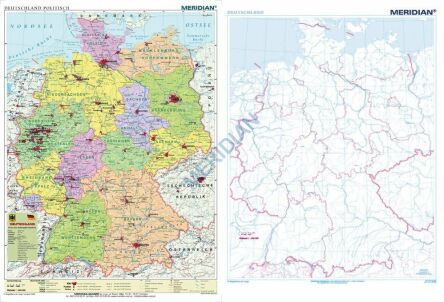 Dwustronna mapa ścienna - Deutschland politisch / stumm