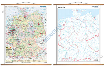 DUO Deutschland politisch / stumm - dwustronna mapa ścienna w języku niemieckim