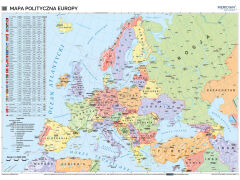 DUO  Europa fizyczna z elementami ekologii / Europa polityczna (2017) - dwustronna mapa ścienna - 2
