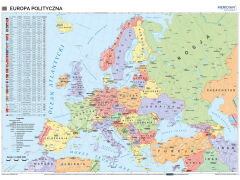 DUO  Europa fizyczna z elementami ekologii / Europa polityczna (2017) - dwustronna mapa ścienna - 2