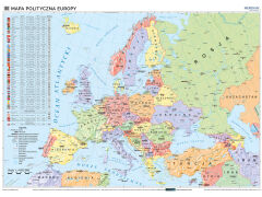 DUO Europa fizyczna z elementami ekologii / Europa polityczna - dwustronna mapa ścienna - 2