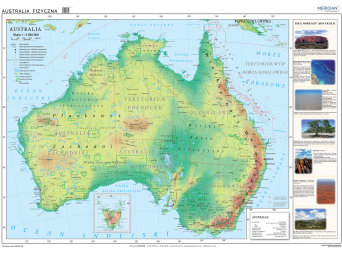 Australia - ścienna mapa fizyczna