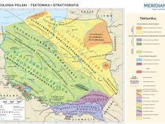 Ścienna mapa geologii Polski - tektonika