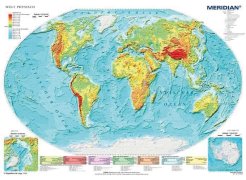 Welt physisch - ścienna mapa fizyczna świata w języku niemieckim