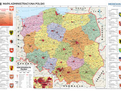 DUO Mapa administracyjna Polski / Polska fizyczna z elementami ekologii - dwustronna mapa ścienna - 2