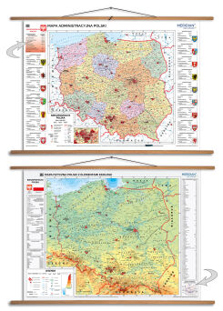 DUO Mapa administracyjna Polski / Polska fizyczna z elementami ekologii - dwustronna mapa ścienna