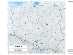 Ścienna mapa hipsometryczna Polski - konturowa do ćwiczeń