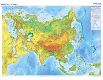 Azja - ścienna mapa fizyczna (2021)