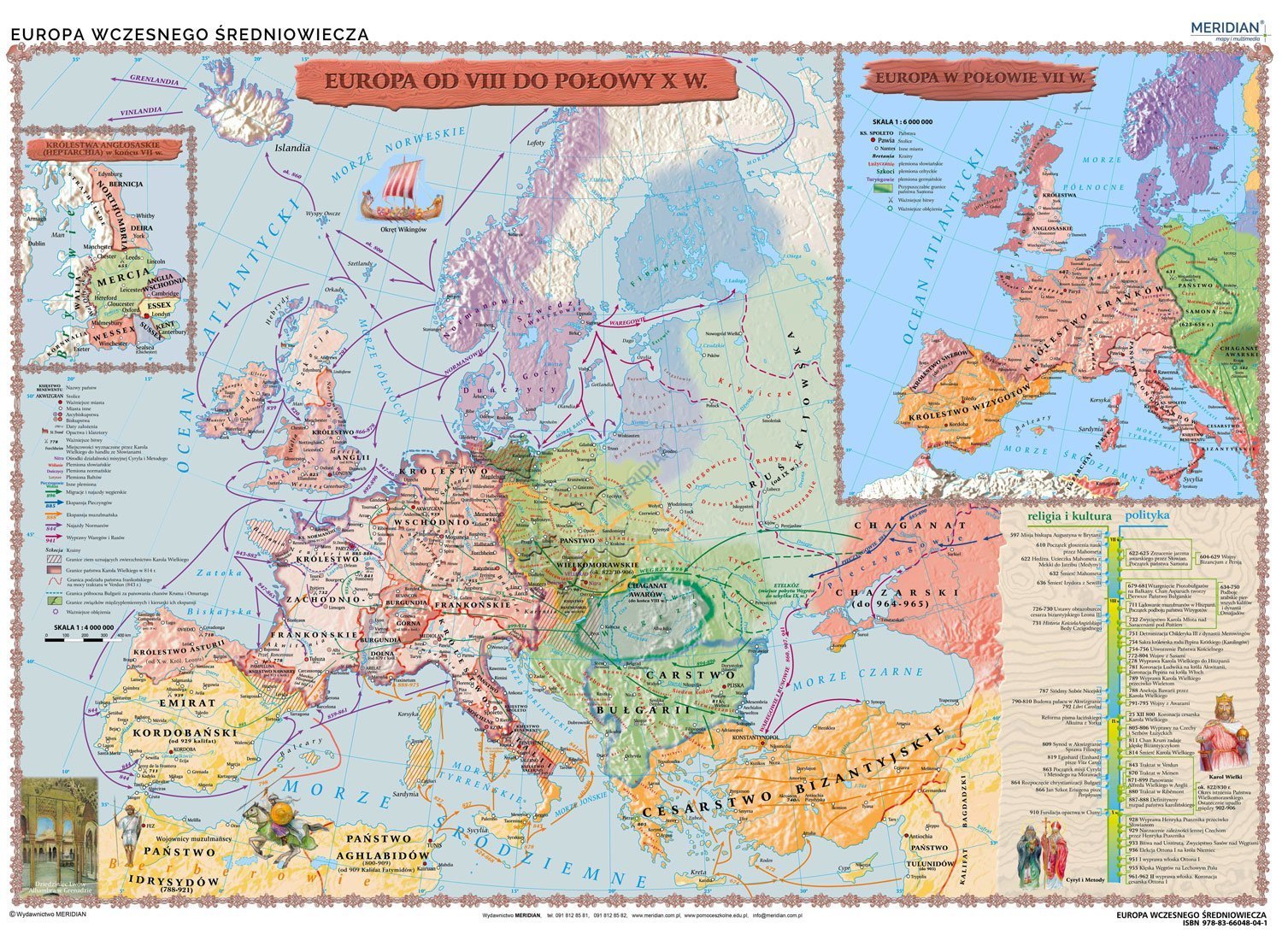 mapa sredniowiecznej europy Europa wczesnego średniowiecza