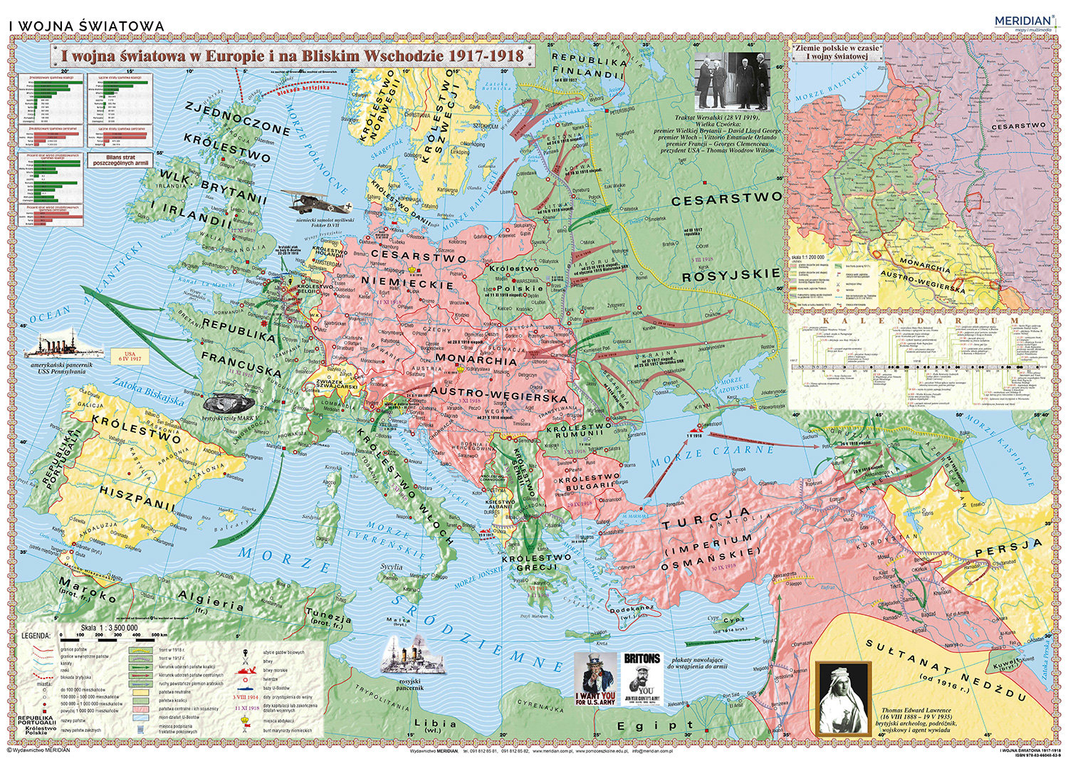 I Wojna Światowa 1917-18 - Mapa ścienna