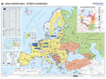 Unia Europejska i strefa Schengen  - mapa ścienna