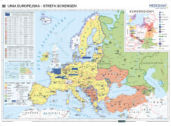 Unia Europejska i strefa Schengen  - mapa ścienna