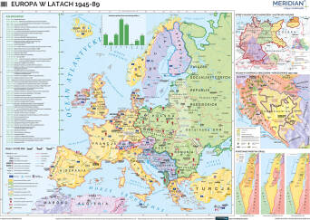 Europa w latach 1945-89 - mapa ścienna (2022)