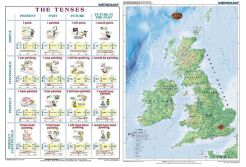 DUO The tenses active voice / The British Isles Physical - mapa ścienna i plansza gramatyczna