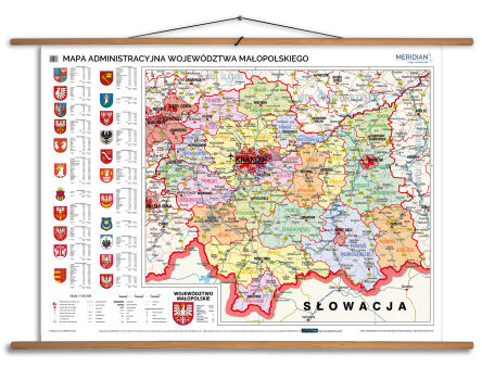 Mapa administracyjna województwa małopolskiego