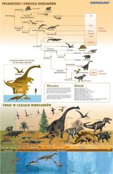 Ewolucja dinozaurów - świat w czasach wielkich gadów -  ścienna plansza dydaktyczna