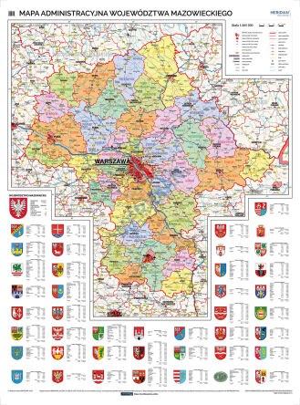 Mapa administracyjna województwa mazowieckiego