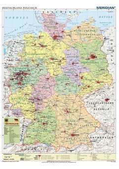 Deutschland politisch - mapa ścienna w języku niemieckim