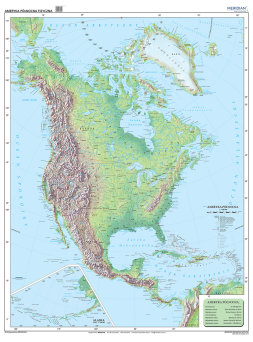 Ameryka Północna i Środkowa - ścienna mapa fizyczna