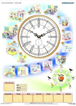 Kalendarz i zegar - ścienna plansza dydaktyczna