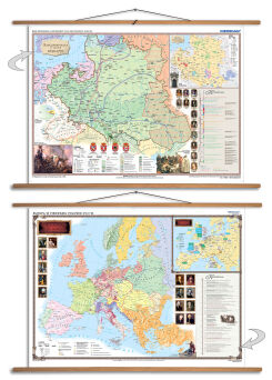 DUO Rzeczpospolita w XVII i XVIII wieku / Europa w pierwszej połowie XVIII wieku - dwustronna mapa ścienna