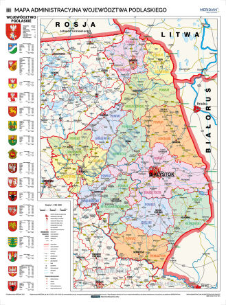 Mapa administracyjna województwa podlaskiego
