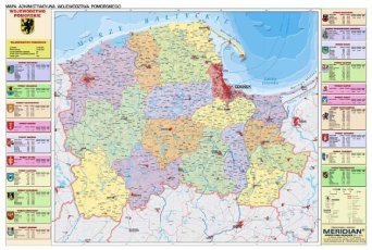 Województwo pomorskie - ścienna mapa administracyjna