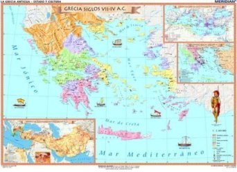 La Grecia Antigua - Estado - mapa ścienna w języku hiszpańskim