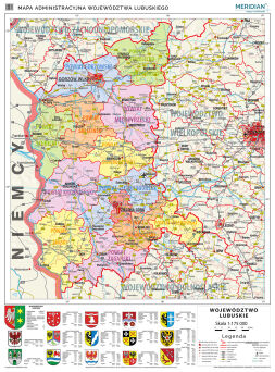 Mapa administracyjna województwa lubuskiego
