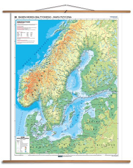 Kraje basenu Morza Bałtyckiego - mapa fizyczna