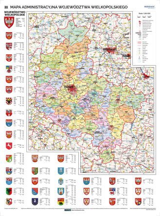 Mapa administracyjna województwa wielkopolskiego