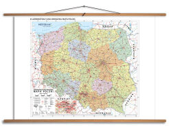 Administracyjno-drogowa mapa Polski