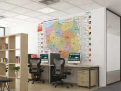 Mapa administracyjna Polski w formie fototapety
