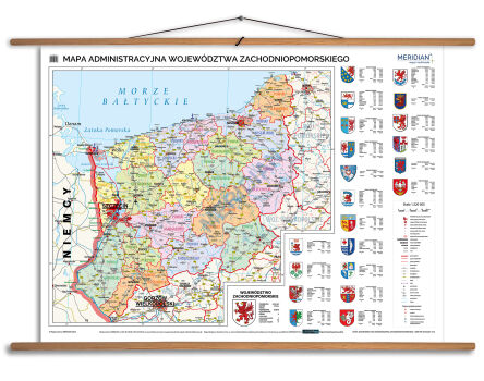 Mapa administracyjna województwa zachodniopomorskiego