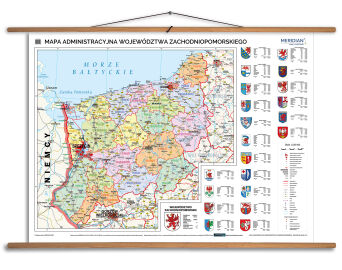 Mapa administracyjna województwa zachodniopomorskiego