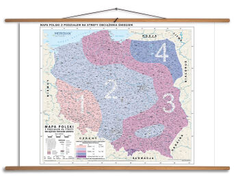 Mapa Polski z podziałem na strefy obciążenia śniegiem