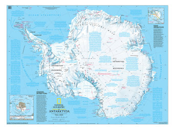 Antarktyda - ścienna mapa fizyczna
