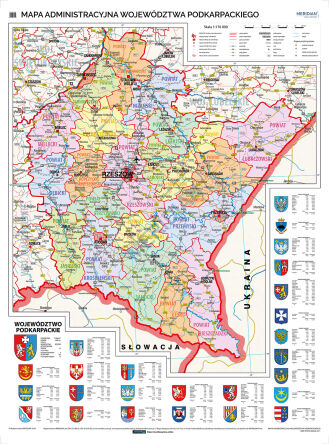 Województwo podkarpackie mapa administracyjna 2024