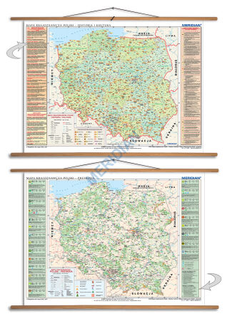 DUO Mapa krajoznawcza Polski - historia i kultura / przyroda - dwustronna mapa ścienna