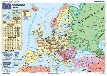 Europäische Union (neuste Fassung) - mapa ścienna w języku niemieckim