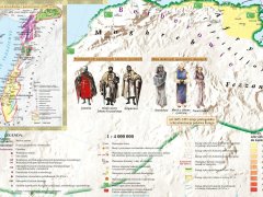 Ścienna mapa historii chrześcijaństwa - krucjaty, państwa krzyżowców i zakony